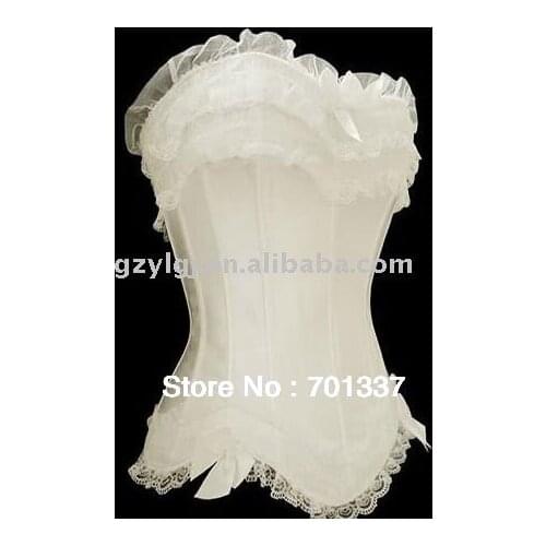 3 Colors Sexy Lingerie Ladies Satin Lace Up Basque Corset S - 2XL B070