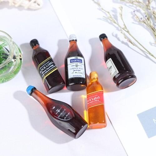 10Pcs 1/12 Dollhouse Miniature Resin Whiskey Wine bottle Furniture Model Toys Pretend Play Toy