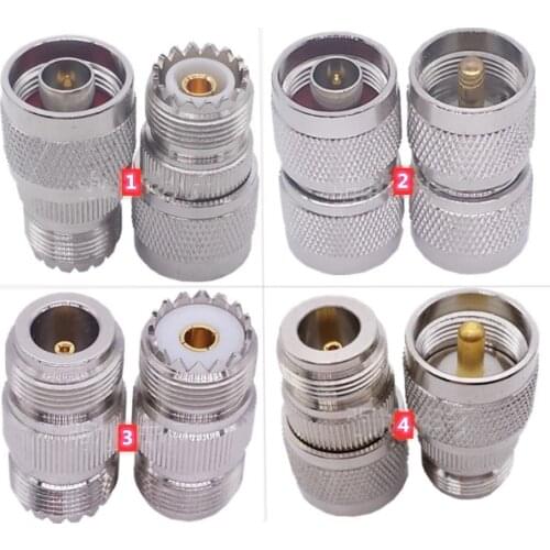 2pcs RF Coaxial Adapter UHF PL259 SO239 To N Male Plug & Female Jack Connector High Quanlity