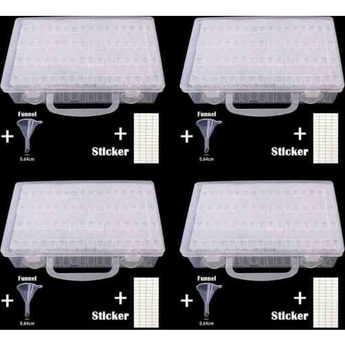 28/56/64pcs Bottles Diamond Painting Tools Accessories Storage Box Beads Container Diamond Embroidery Stone Case Convenience Box