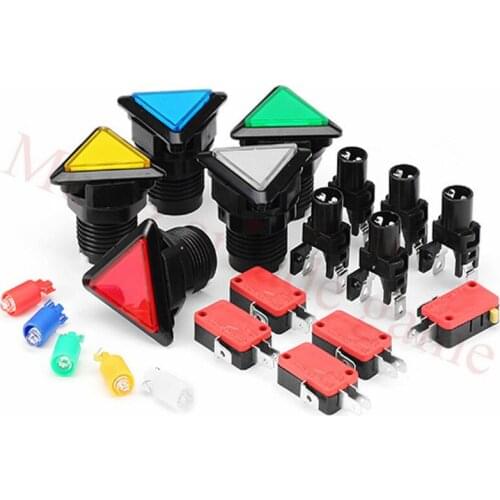 5pcs/Lot 39*39*39mm Momentary triangular shape Illuminated push button switch for arcade game machine