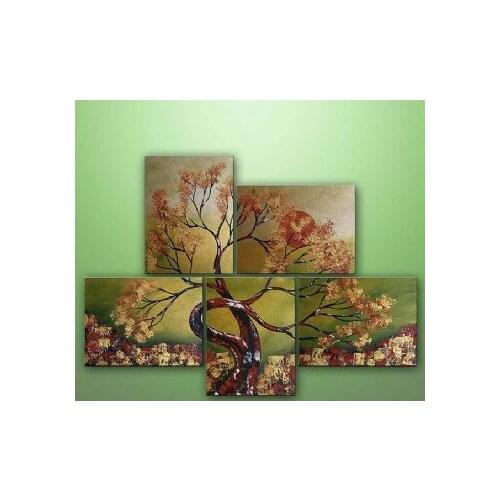 5pcs Hand Painted Oil Painting Asian Dream-Modern Oil Painting On Canvas Art Wall Decor-Floral Oil Painting Wall Art