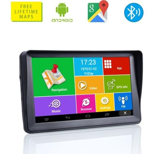 7" Inch Android 16GB RAM512MB Car GPS Navigation Sat Na AV-IN Bluetooth WIFI FM Transmitter Free maps+Sunshade