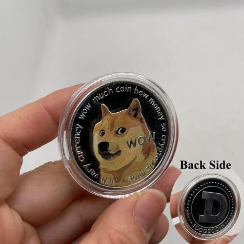 8 Desgins Beautiful WOW Silver / Gold Plated Dogecoin Commemorative Coins Cute Dog Pattern Dog Souvenir Collection Gifts