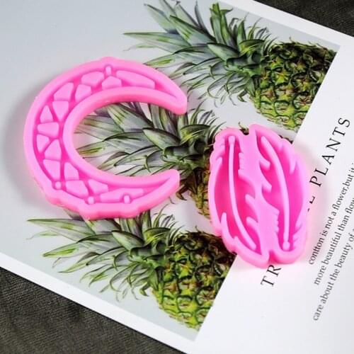 A0NF 1 Set Dream Catcher Epoxy Resin Mold Feather Earrings Keychain Silicone Mould DIY Crafts Jewelry Car Pendant Decorations