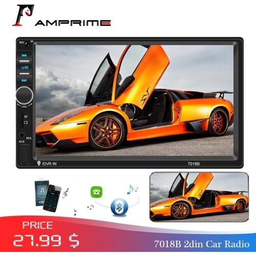 AMPrime 7018B Autoradio 2din Car Radio Multimedia MP5 Player 7" Auto Stereo Bluetooth 2Din Auto Mirrorlink TF/USB/FM With camera