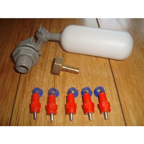 1 Set Automatic Waterer Float 10 pcs push Nipple Drinker poultry Chicken Duck Quail