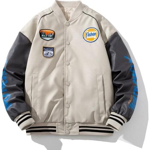 Hip Hop Patchwork Baseball Jacket Men Women Letter Embroidery College Style Streetwear Harajuku Oversize Bomber Jacket Coat