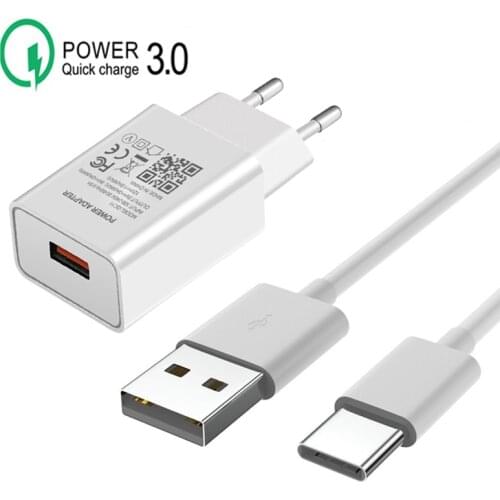 Fast Charger For OPPO A53 A5 A9 2020 Reno 2 Z 3 4 5 Pro Realme X 2 X50 3 5 6 Pro QC 3.0 EU Plug Phone Adapter Type-c USB Cable