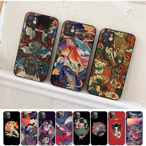 Japanese Style Art Japan Phone Case for iPhone 8 7 6S Plus X 5S SE 2020 XR 11 12 mini pro XS MAX