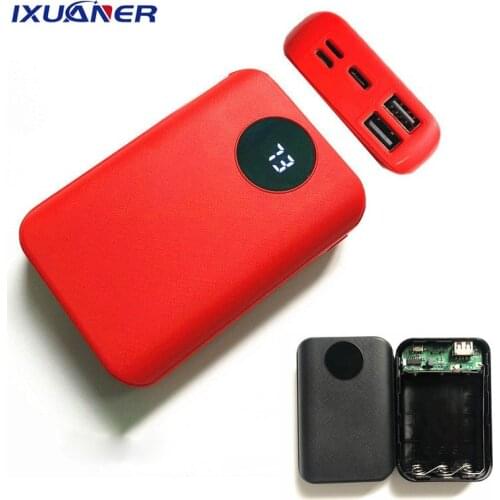 New Portable Dual USB DIY Powerbank Case 3x18650 Battery Charging Digital Display Power Bank Shell Kit External Charger 10000mAh