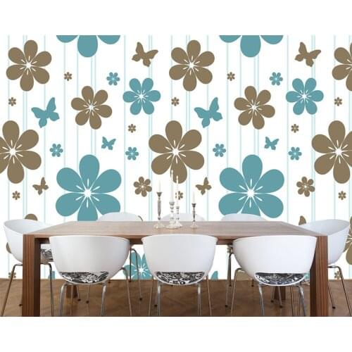 Flower Wallcoverings,Flowers and butterflies patter,natural landscape murals for living room kids room sofa background wall