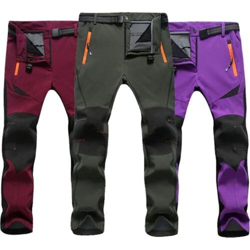 Fonoun Adults Hiking Pants Fleece Thicken Warm Keep Waterproof Winter Windproof Breathable Scratch Resistant FN138