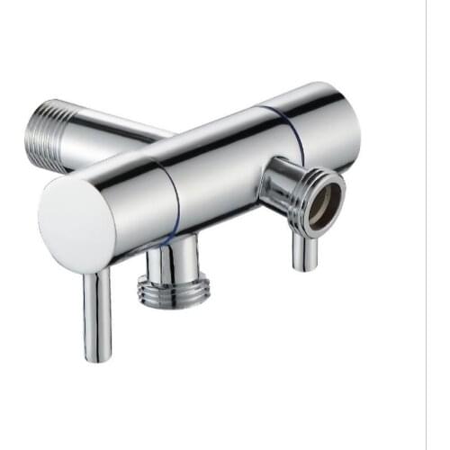 G1/2 Brass Chrome Double Head Dual Use Bibcock, Cold Tap, Washing machine Faucet, Toilet Bibcock,tap,garden Faucet Angle Valve