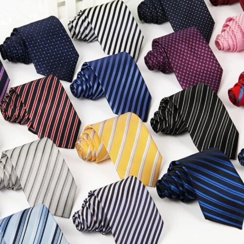 Tie 8cm navy blue stripe 2019 new arrival gentlemen neckties fashion casual dress lot wholesale