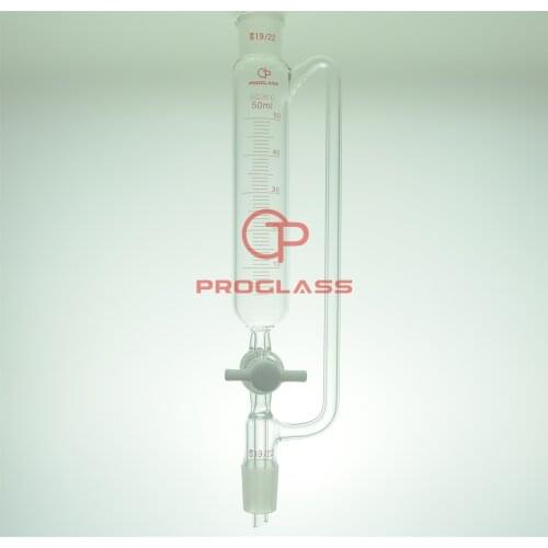 Graduated Pressure Equalizing Funnel PTFE Stopcock,19/22 Joints