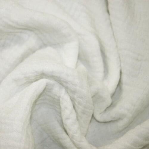 Artistic retro double layer 100% cotton white crepe soft textile cloth for DIY handwork baby clothes shirt blouse dress tissue