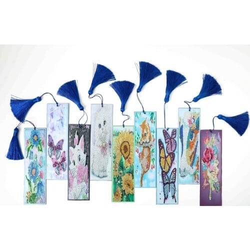 Tassel Embroidery Diamond Painting Bookmark Bird Animal Leather DIY Special Shape Logo for Household Living Room Book Supplies