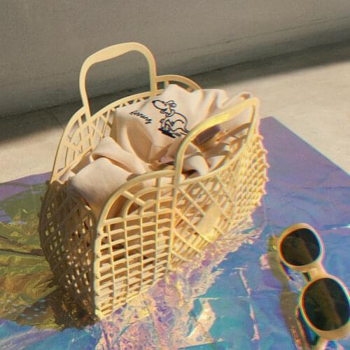 Summer Woman Clutch Bag Yellow Small Basket Beach Bag Outdoor Jelly Bag Purses and Handbags Luxury Designer