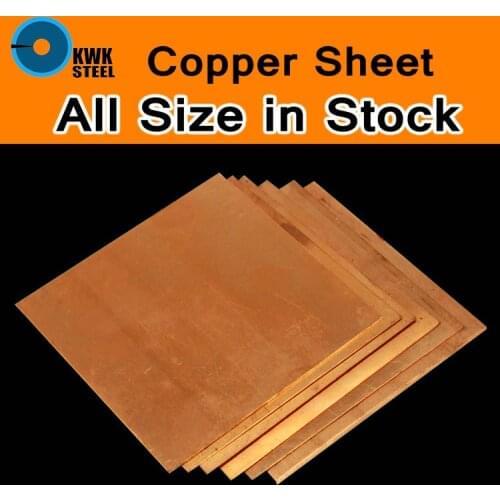 Copper Sheet C11000 ISO Cu-ETP CW004A E-Cu58 Plate Pad Pure Copper Tablets DIY Material for Industry or Metal Art All Size Stock