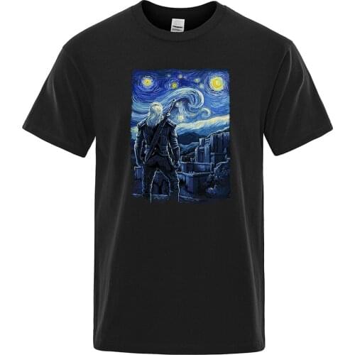 Starry Kaer Morhen Printed Man T-Shirt Comfortable Oversize T-Shirts Cool Breathable Short Sleeve Breathable Slim Tshirts Mens