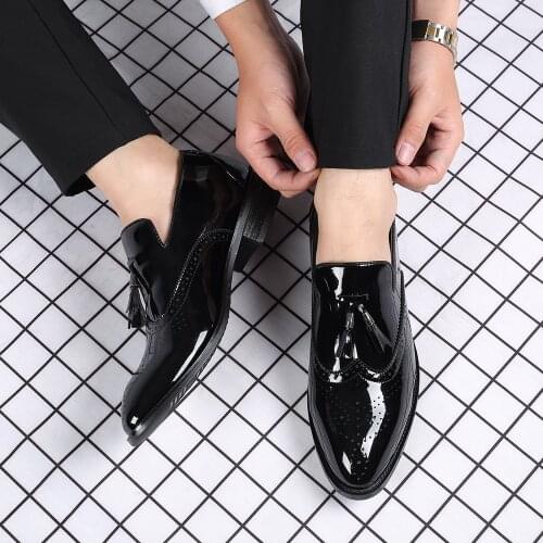 Fashion Formal Fringe MenS Classic Shoes Leather Autumn Spring Male Office Shoes Man Sneakers Big Size 38 42 43 44 45 46 47 48