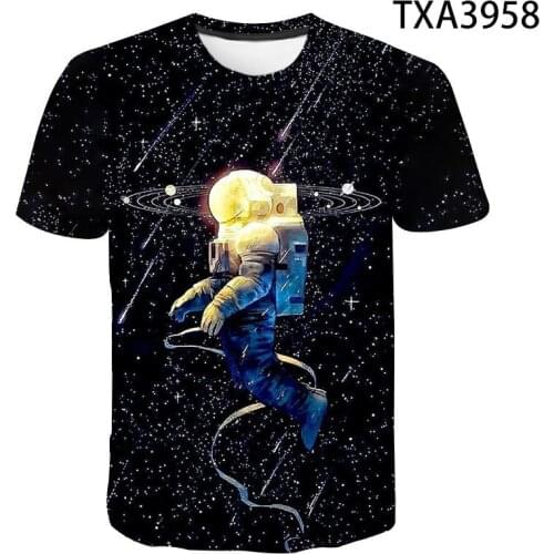 2020 New Summer Short Sleeve Astronaut 3D Printed T Shirts Casual Streetwear Boy Girl Kids Fashion Cool Men Women Children Tops