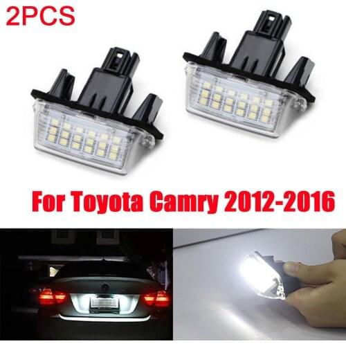 New Hot 2 Pcs License Plate Light 18 LED Lamp Xenon White High Power For Toyota Camry 2012 2013 2014 2015 2016 Car Accessories D
