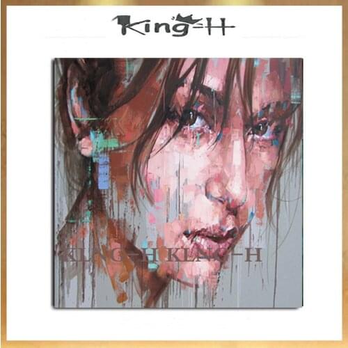 Nuevo estilo pintado a mano gente famosa Pop retrato pintura al óleo sobre lienzo cuchillo abstracto cabeza humana pinturas de p