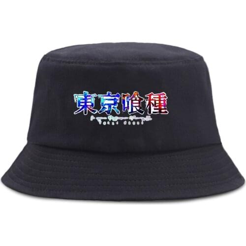Women Men Panama Bucket Cap Anime Tokyo Ghoul Bucket Hat Fashion Student Harajuku Hip Hop Sunscreen Sun Cap Fishing Hat