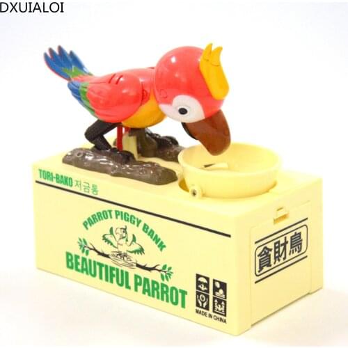 Gifts for children, birds, money, piggy bank, greedy, greedy, bird, parrot, piggy bank, childrens room decoration
