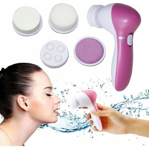 Pro 5in1 Face Facial Cleansing Brush Spa Skin Care Massage Exfoliator Deep Mahine Pore Cleaner Device