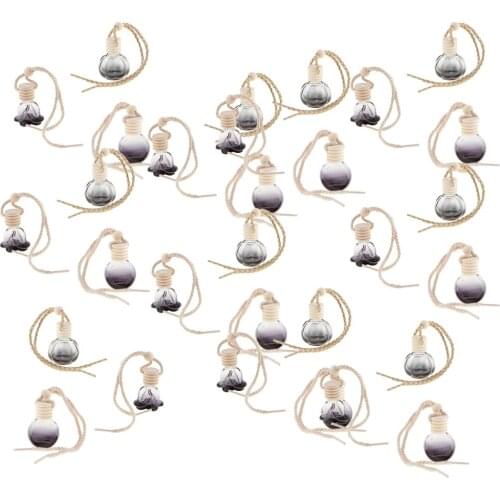 30 Pcs Empty Refillable Car Perfume Bottle Black Pumpkin Hanging Car Air Freshener Perfume Diffuser Fragrance Bottle