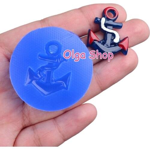 PYL533 26.6mm x 20.3mm Boat Anchor Silicone Mold Fondant Cake Decoration Candy Resin Clay Earrings Necklace Craft Soap Candle