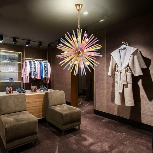 Nordic bar luxury LED crystal chandelier modern childrens room clothing store color decoration restaurant chandelier lighting