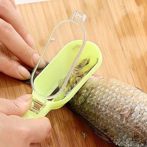 Fish Scales Graters Scraper Fish Cleaning Tool Scraping Scales Device with Cover Fast Remove Fish Knife Pesca Fishing Tool
