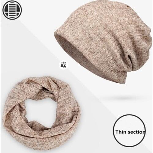 Summer thin section Baotou breathable mens and womens hats outdoor hollow hat scarf dual-use fashion ladies hair with sun hat