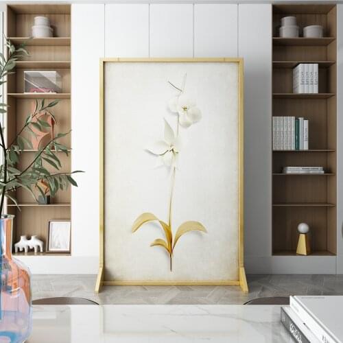 Modern simple light luxury stainless steel screen living room bedroom porch entrance blocking partition movable screen