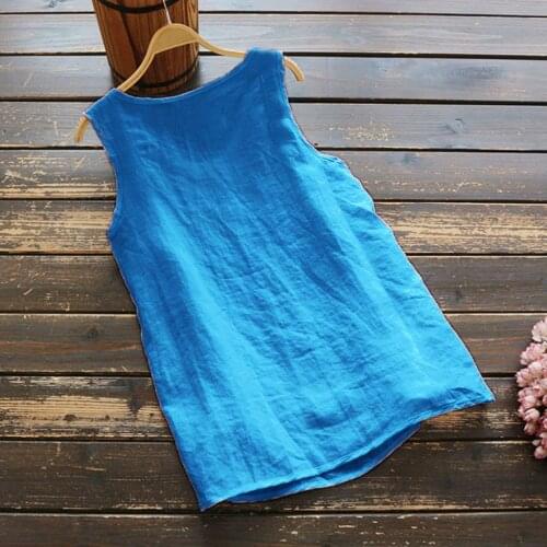 2021 Casual Linen Tanks Tops Women Clothes Summer Sleeveless Pure Color Tank Tops Summer Loose Harajuku Top Verano Mujer