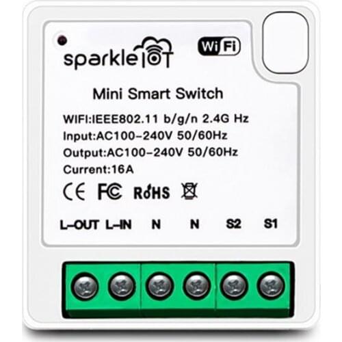 16A Mini Smart Wifi DIY Switch Supports 2 Way Control Smart Home Automation Module Works With Alexa Google Home Smart Life App