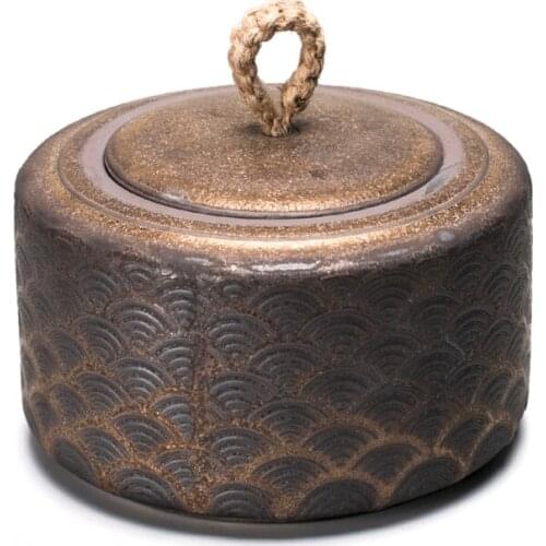 Vintage Tea Jar Ceramic Tea Leaves Container Stash Box Weed Smell Proof Candy Dried Fruit Tea Case Theedoos Storage Pot AC50TE