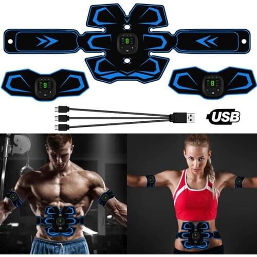 USB Charging Muscle Trainer Stimulator EMS Muscles Electrostimulator Toner Wireless Vibration Body Slimming Fitness Equipment