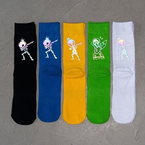Glow In The Dark Ankle Socks for Women Men Unisex, Japan Novelty Luminous Cartoon Night Glow Dress Socks Reflection Light Socks