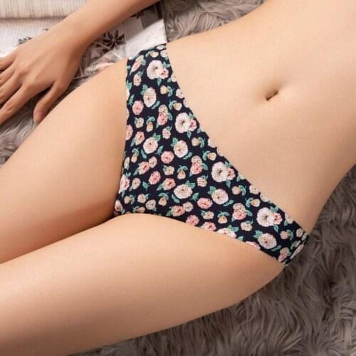 Printed Women‘s Thongs and G-String Seamless Panties for Women Sexy Lingerie Female Underwear Soft Mid-waist Underpants