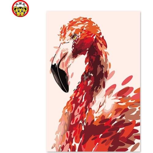 Painting by numbers art paint by number hand finished work Gift Red Flamingo paintings on the numbers of birds picture by numbe