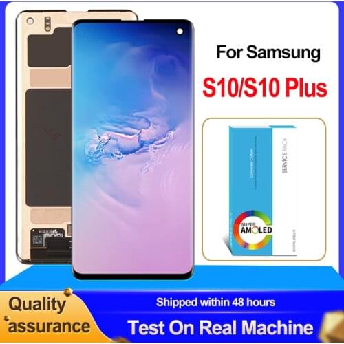 Original BROOWE Super AMOLED For Samsung Galaxy S10 G973 G973F S10 Plus G975 G975F LCD Display Touch Screen Digitizer Assembly