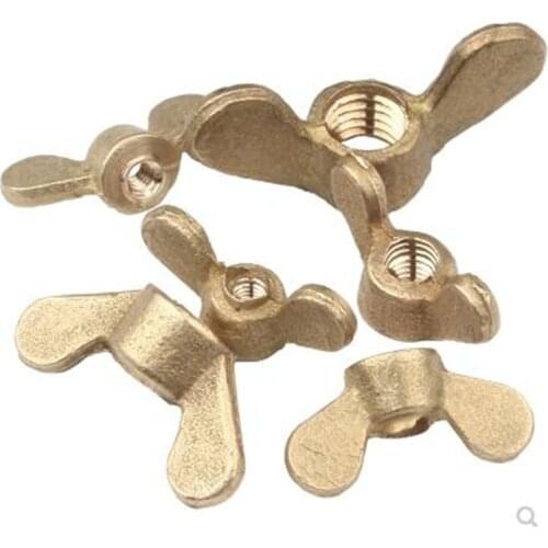 1/2/5Pcs DIN315 M4 M5 M6 M8 M10 M12 M14 M16 Butterfly Nut Hand Tighten Wing Nuts Brass