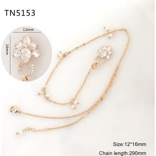 10pcs TN5153 Luxury tassel Alloy Zircon Nail Art Crystal nail jewelry Rhinestone nails accessories supplies decorations charms