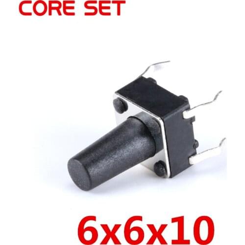100Pcs/Lot 6x6x10MM 4PIN Tact Micro Switch Touch DIP Button Self-reset Button 6*6*10mm Keys Button