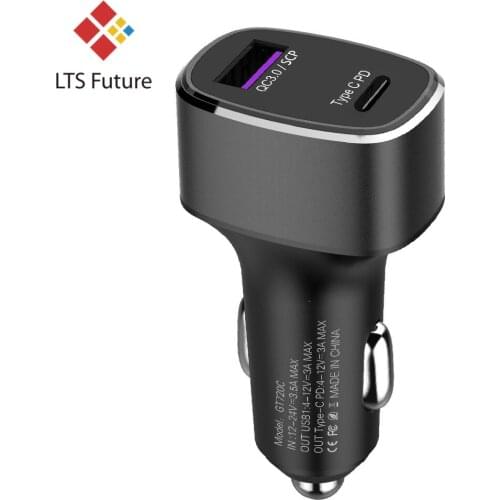 18W Fast QC3.0 Car Phone Charger, Multi 2 USB 45W USB-C PD Power Adapter For iPhone Samsung Tablets Rapid Charging Auto Vehicles